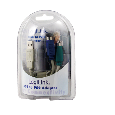 Logilink Adapter USB to PS/2 x2 : 2x Mini DIN 6-pin FM