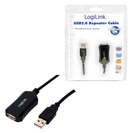 Logilink USB 2.0 repeater 5m USB A female