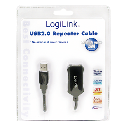 Logilink USB 2.0 repeater 5m USB A female