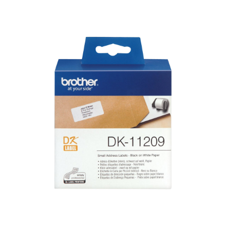 Brother | DK-11209 Small Address Labels | White | DK | 29mm x 62mm