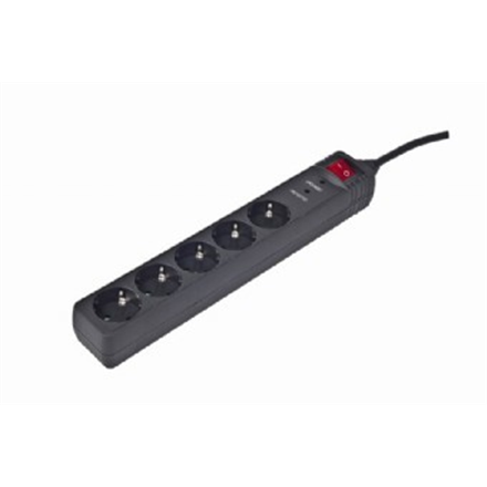 EnerGenie Surge Protector SPG5-C-5/ 1.5 m/ 5 Sockets/ Black