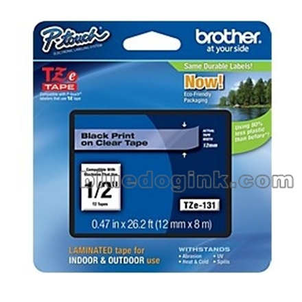 Brother TZe-131 Laminated Tape Black on Clear