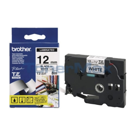 Brother TZ-231 Laminated Tape Black on White