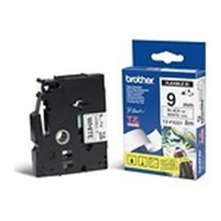 Brother TZe-FX221 Flexible ID Laminated Tape Black on White