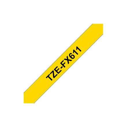 Brother TZe-FX611 Flexible ID Laminated Tape Black on Yellow