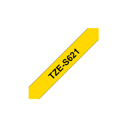 Brother TZe-S621 Strong Adhesive Laminated Tape Black on Yellow