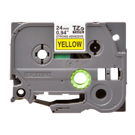 Brother | TZe-S651 Strong Adhesive Laminated Tape | Black on Yellow | TZe | 8 m | 2.4 cm