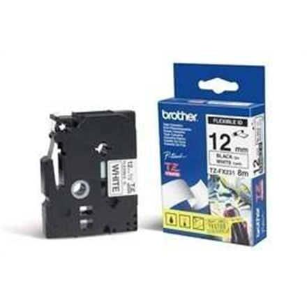 Brother TZe-FX231 Flexible ID Laminated Tape Black on White