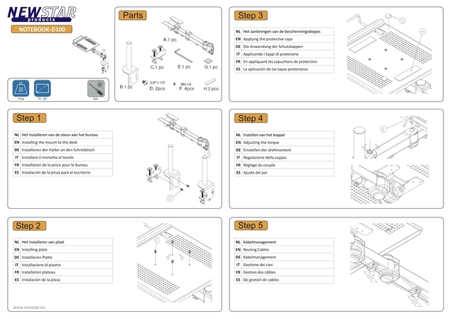 NB ACC DESK MOUNT 10-22"/NOTEBOOK-D100 NEOMOUNTS