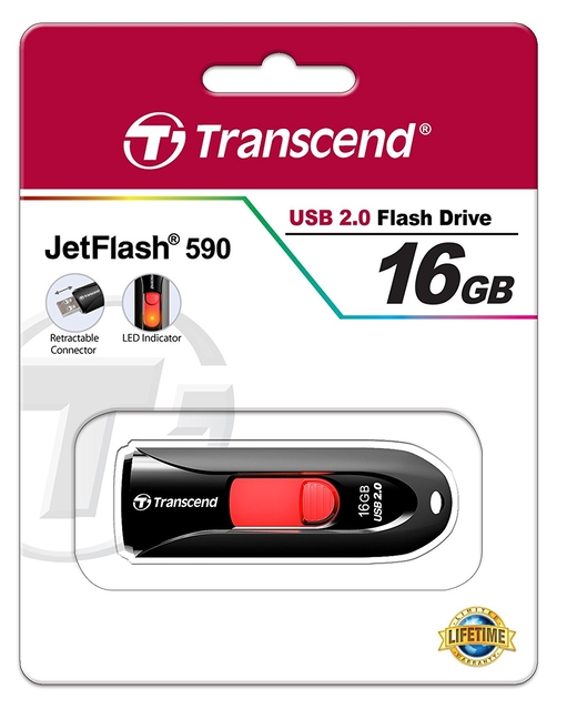 MEMORY DRIVE FLASH USB2 16GB/590 TS16GJF590K TRANSCEND