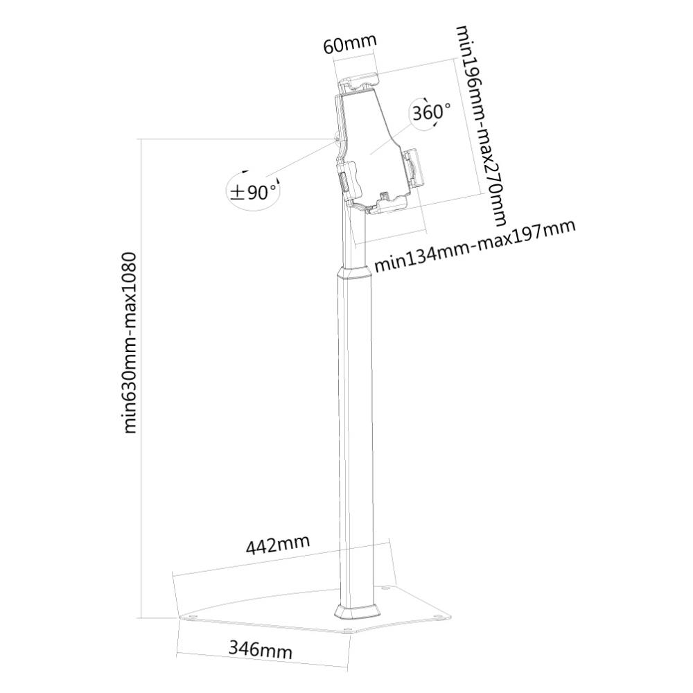 TABLET ACC FLOOR STAND/TABLET-S200SILVER NEOMOUNTS