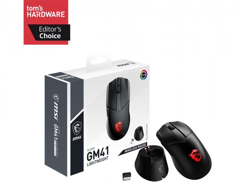 MOUSE USB OPTICAL GAMING/CLUTCH GM41 LIGHT WIRELESS MSI