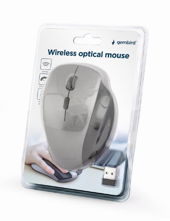 MOUSE USB OPTICAL WRL BLACK/SP. GREY MUSW-6B-02-BG GEMBIRD