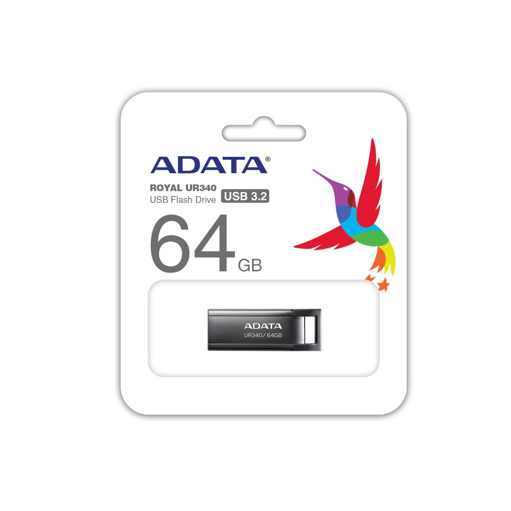 MEMORY DRIVE FLASH USB3.2 64GB/BLACK AROY-UR340-64GBK ADATA