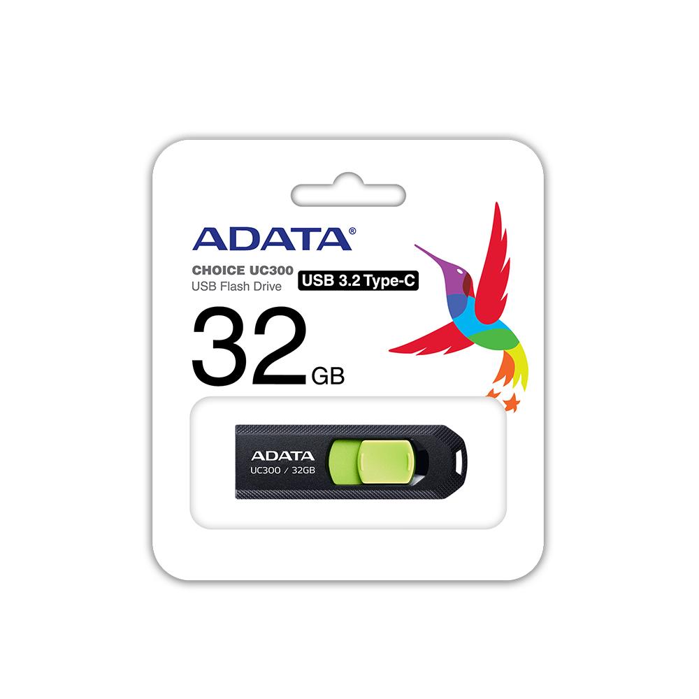 MEMORY DRIVE FLASH USB-C 32GB/ACHO-UC300-32G-RBK/GN ADATA