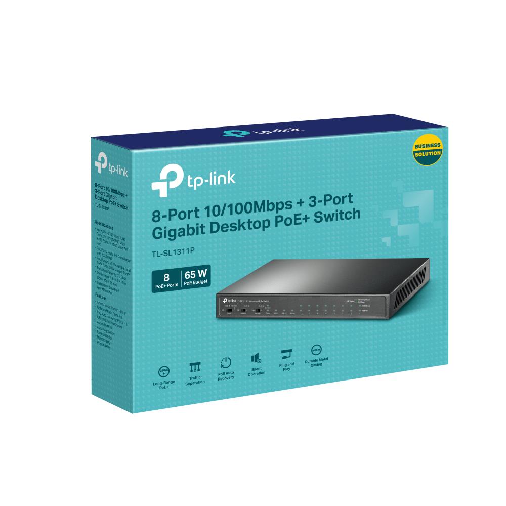 TP-LINK TL-SL1311P Desktop/pedestal 8x10Base-T / 100Base-TX / 1000Base-T