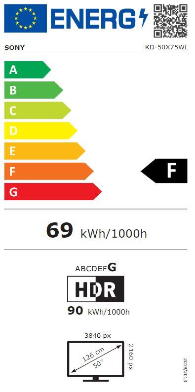 TV SET LCD 50" 4K/KD50X75WLPAEP SONY