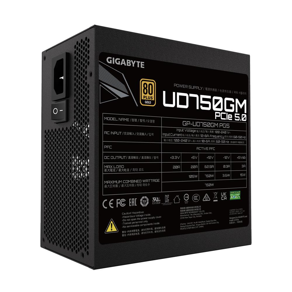 GIGABYTE 750 Watts Efficiency 80 PLUS GOLD PFC Active