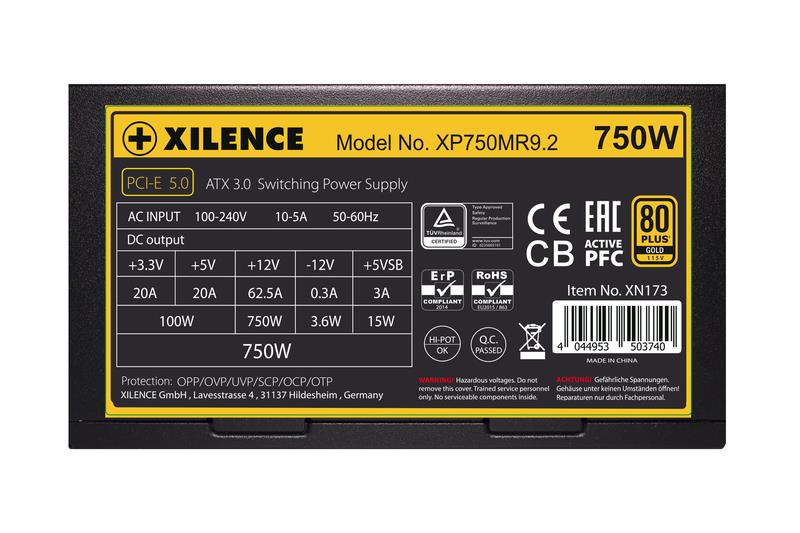 XILENCE 750 Watts Efficiency 80 PLUS GOLD PFC Active