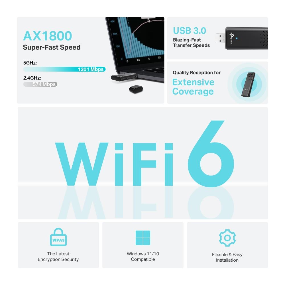 WRL ADAPTER 1800MBPS USB/ARCHER TX20U TP-LINK