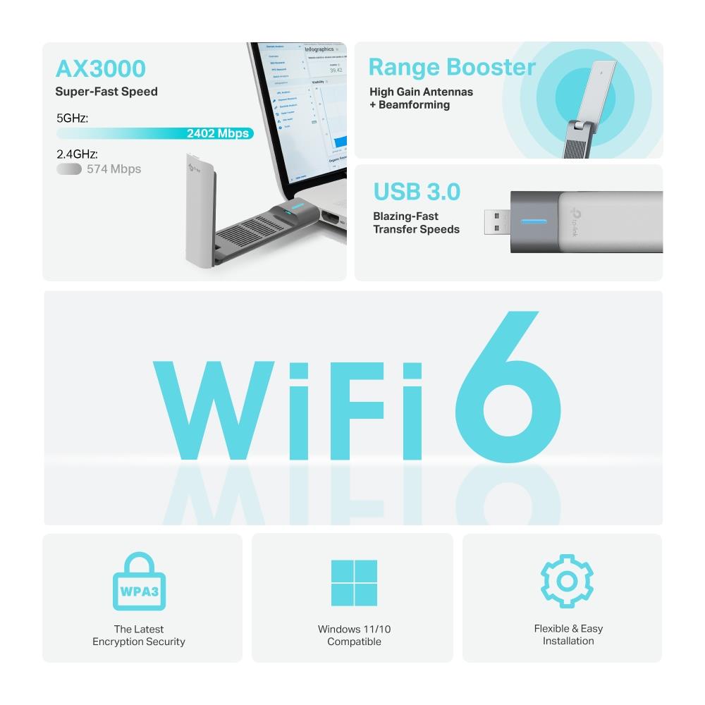 WRL ADAPTER 3000MBPS USB/ARCHER TX50UH TP-LINK