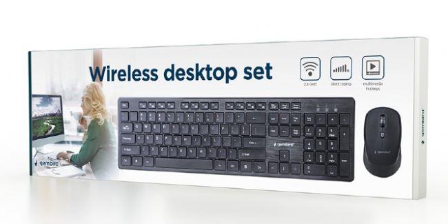 KEYBOARD +MOUSE WRL ENG/DESKTOP BK KBS-WCH-04 GEMBIRD