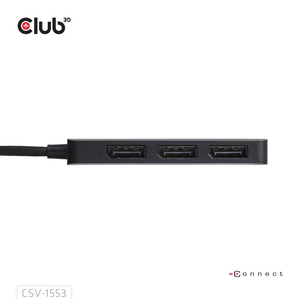 I/O HUB USB-C 3PORT DP/CSV-1553 CLUB3D