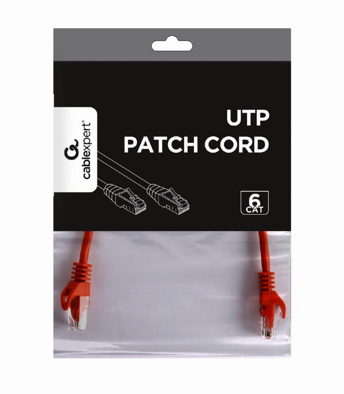 PATCH CABLE CAT6 UTP 0.25M/RED PP6U-0.25M/R GEMBIRD