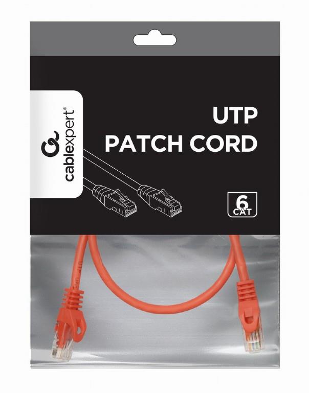 PATCH CABLE CAT6 UTP 0.5M/RED PP6U-0.5M/R GEMBIRD