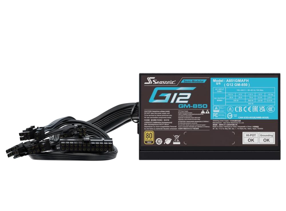 SEASONIC G12 GM 850 Watts Efficiency 80 PLUS GOLD