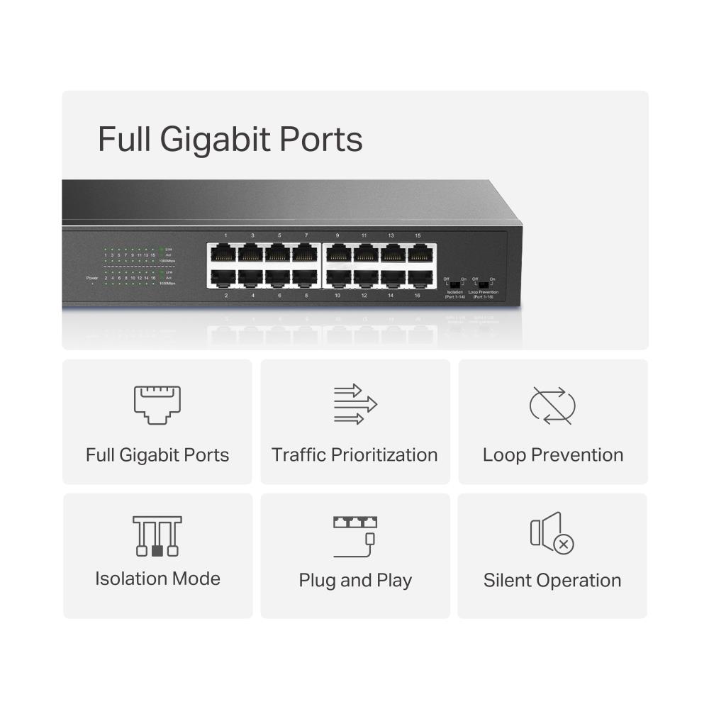 NET SWITCH 16PORT 10/100/1000M/MS116GS MERCUSYS