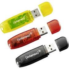 MEMORY DRIVE FLASH USB2 3X32GB/RAINBOW 3502483 INTENSO