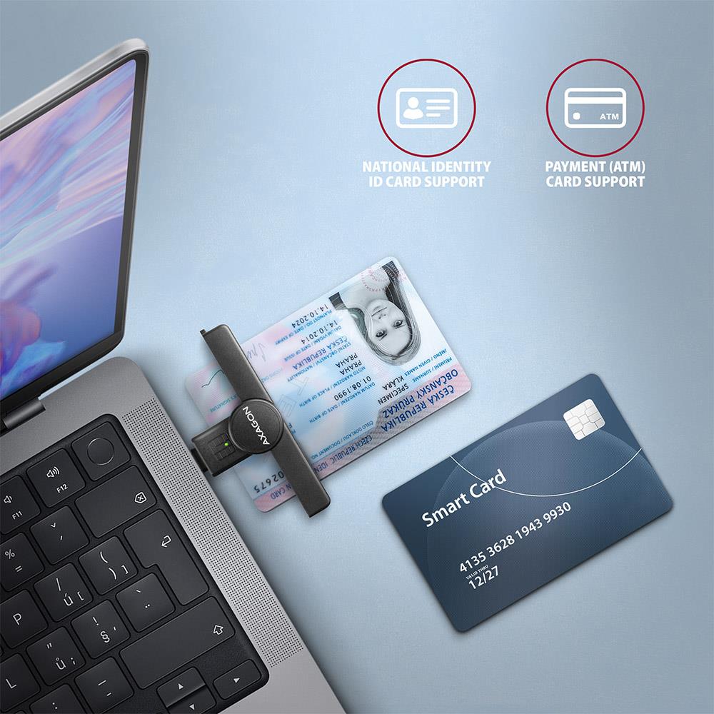 CARD READER POCKET SMARTCARD/USB-C CRE-SMPC AXAGON