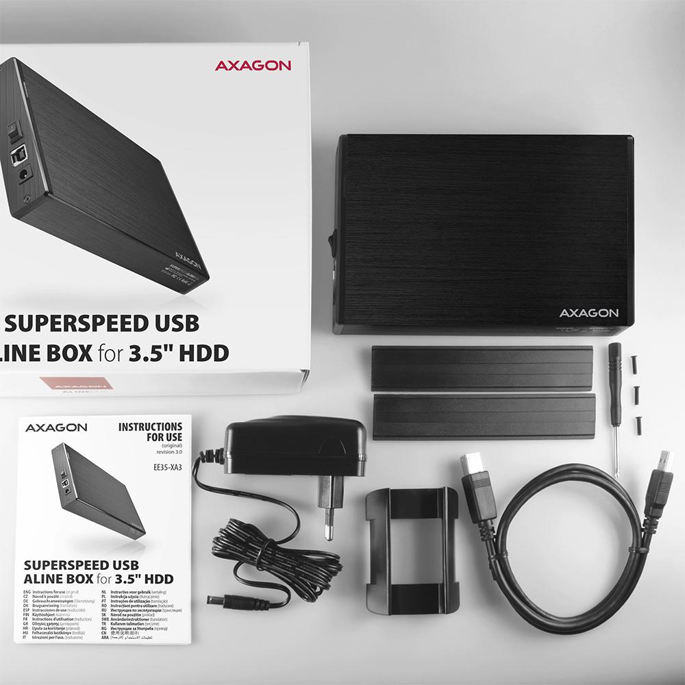 HDD ACC ENCLOSURE 3.5"/USB3.2 EE35-XA3 AXAGON