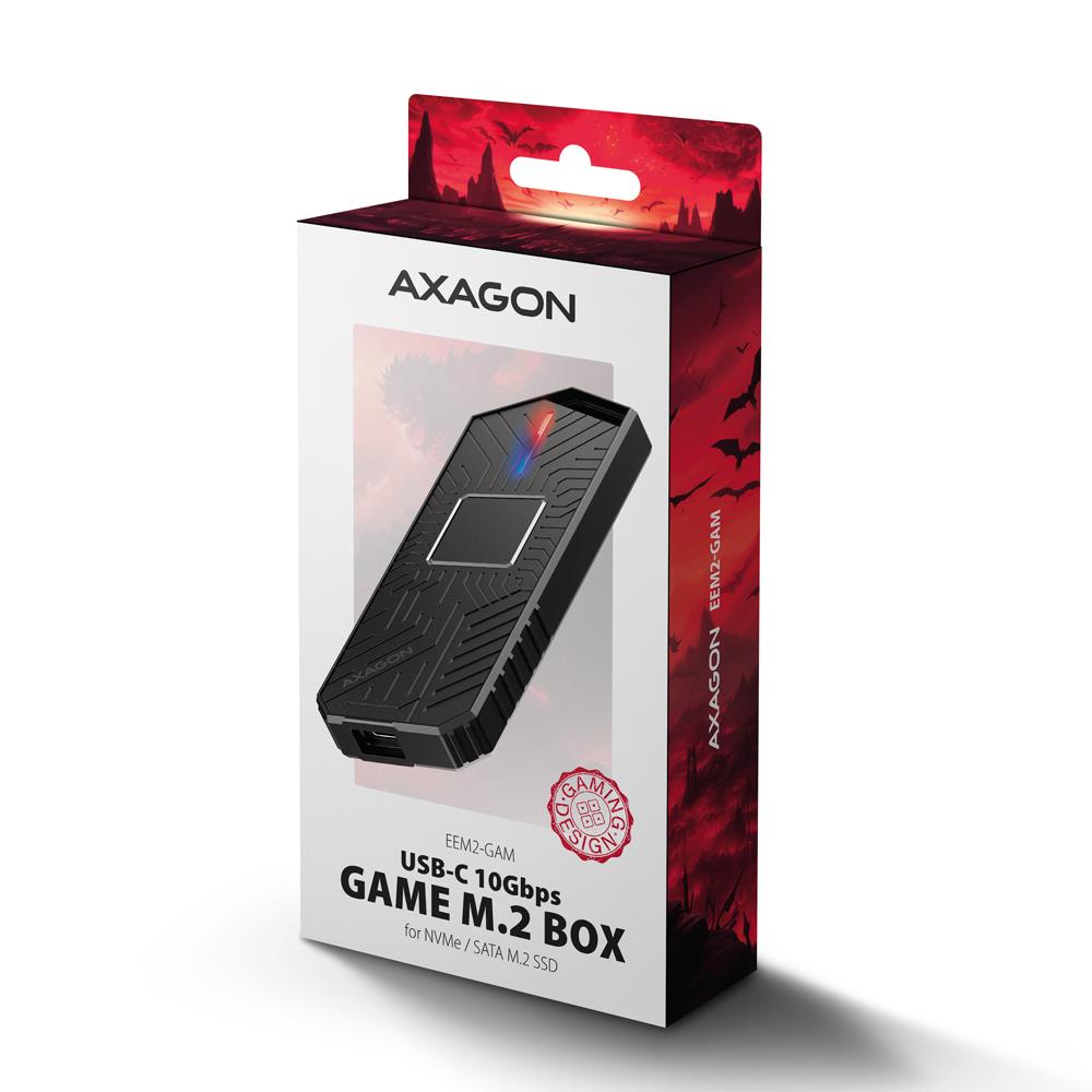 SSD ACC ENCLOSURE M.2 NVME/SATA USB-C EEM2-GAM AXAGON