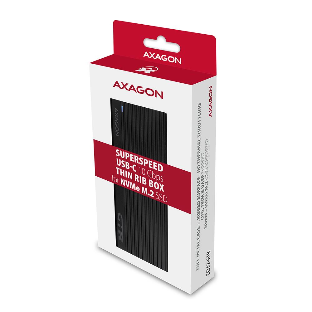 SSD ACC ENCLOSURE M.2 NVME/USB-C EEM2-GTR AXAGON