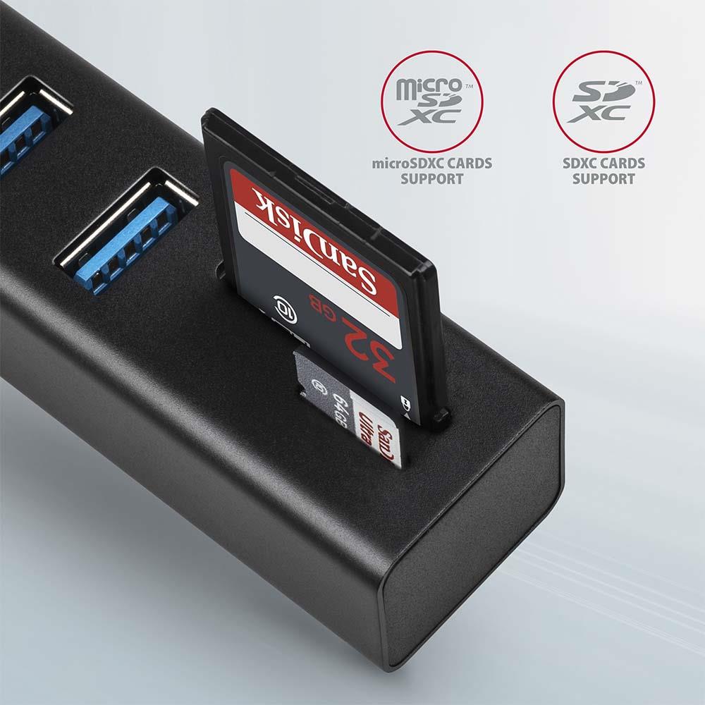 I/O HUB USB3.2 3P SD/MICROSD/0.2M HMA-CR3A AXAGON