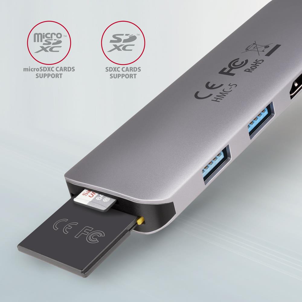 I/O HUB USB3.2 5IN1/0.2M HMC-5 AXAGON