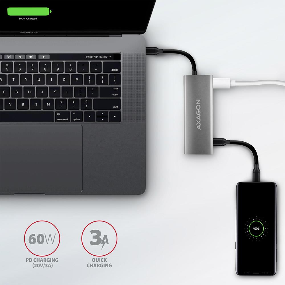 I/O HUB USB-C 5IN1/0.2M HMC-5G2 AXAGON