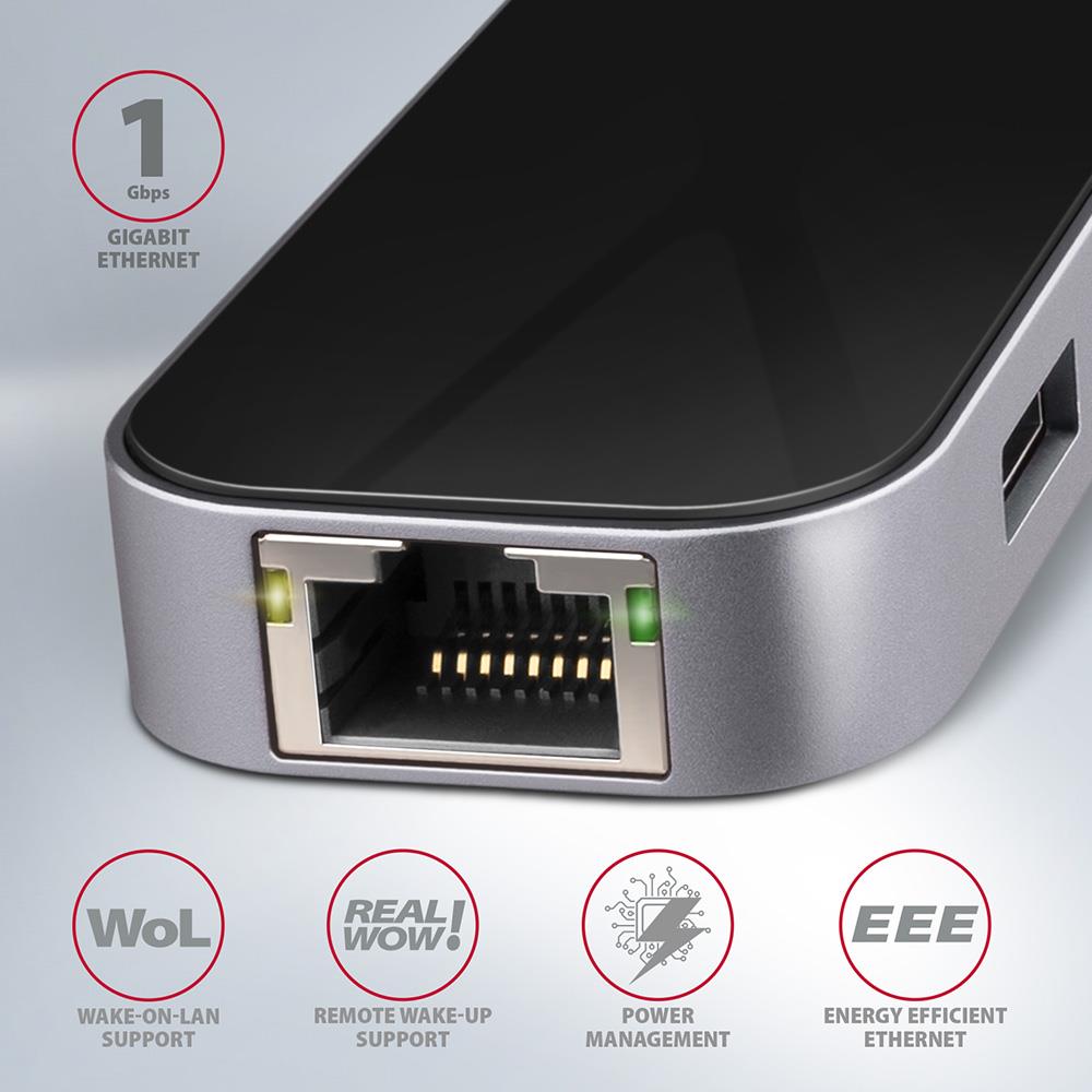 I/O HUB USB-C 6IN1/0.2M HMC-6GL AXAGON