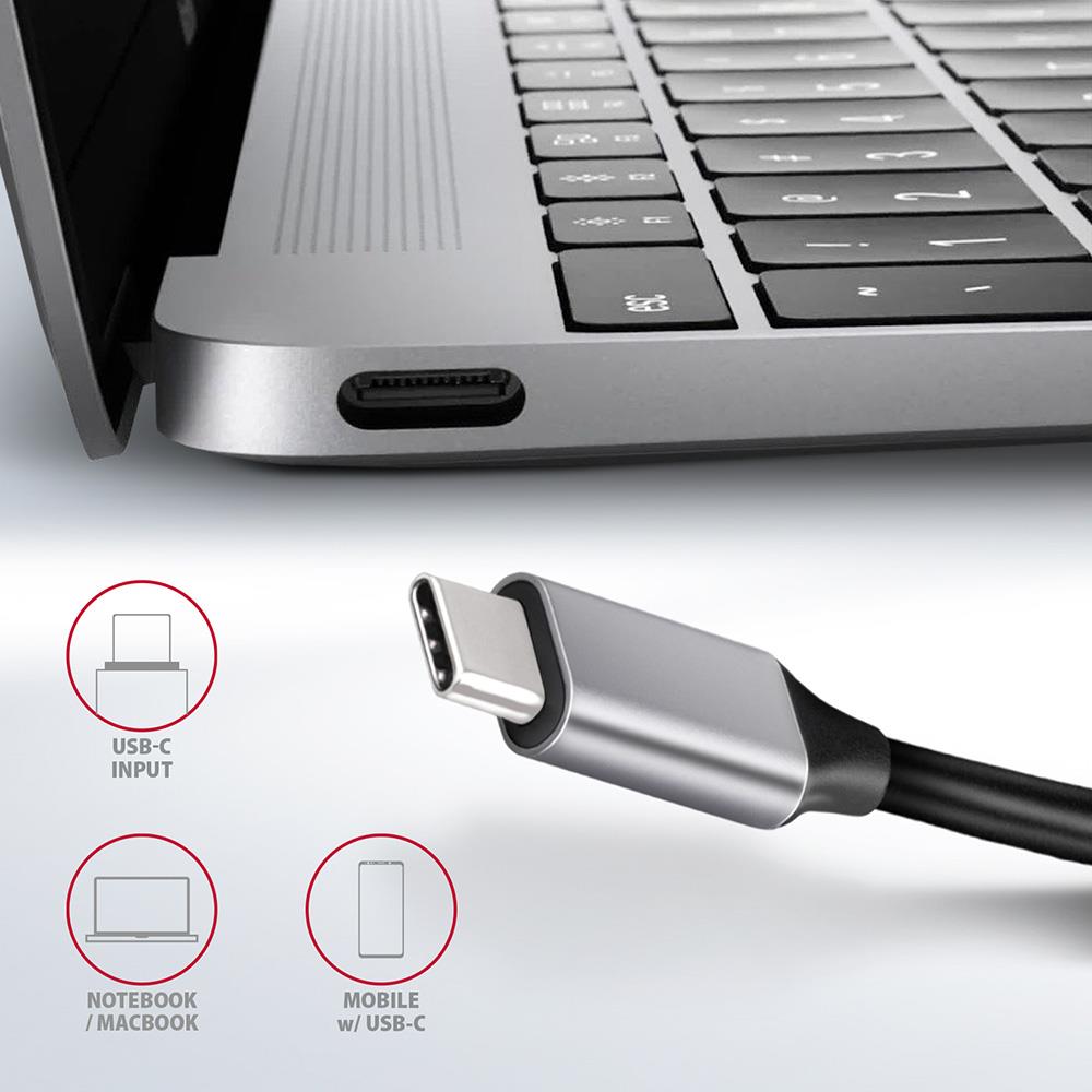I/O HUB USB-C 6IN1/0.2M HMC-6GL AXAGON