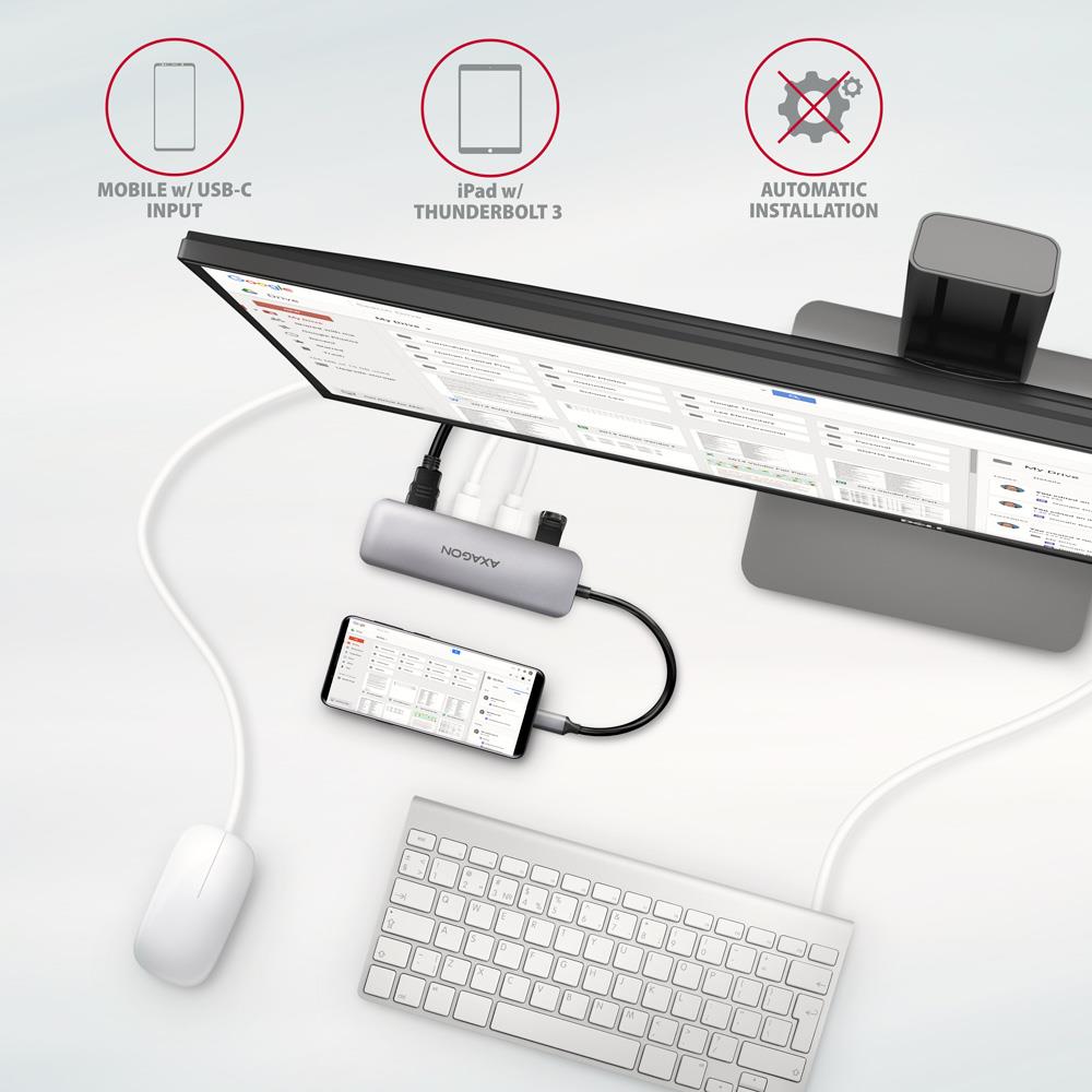 I/O HUB USB-C 5IN1/0.2M HMC-HCR3A AXAGON