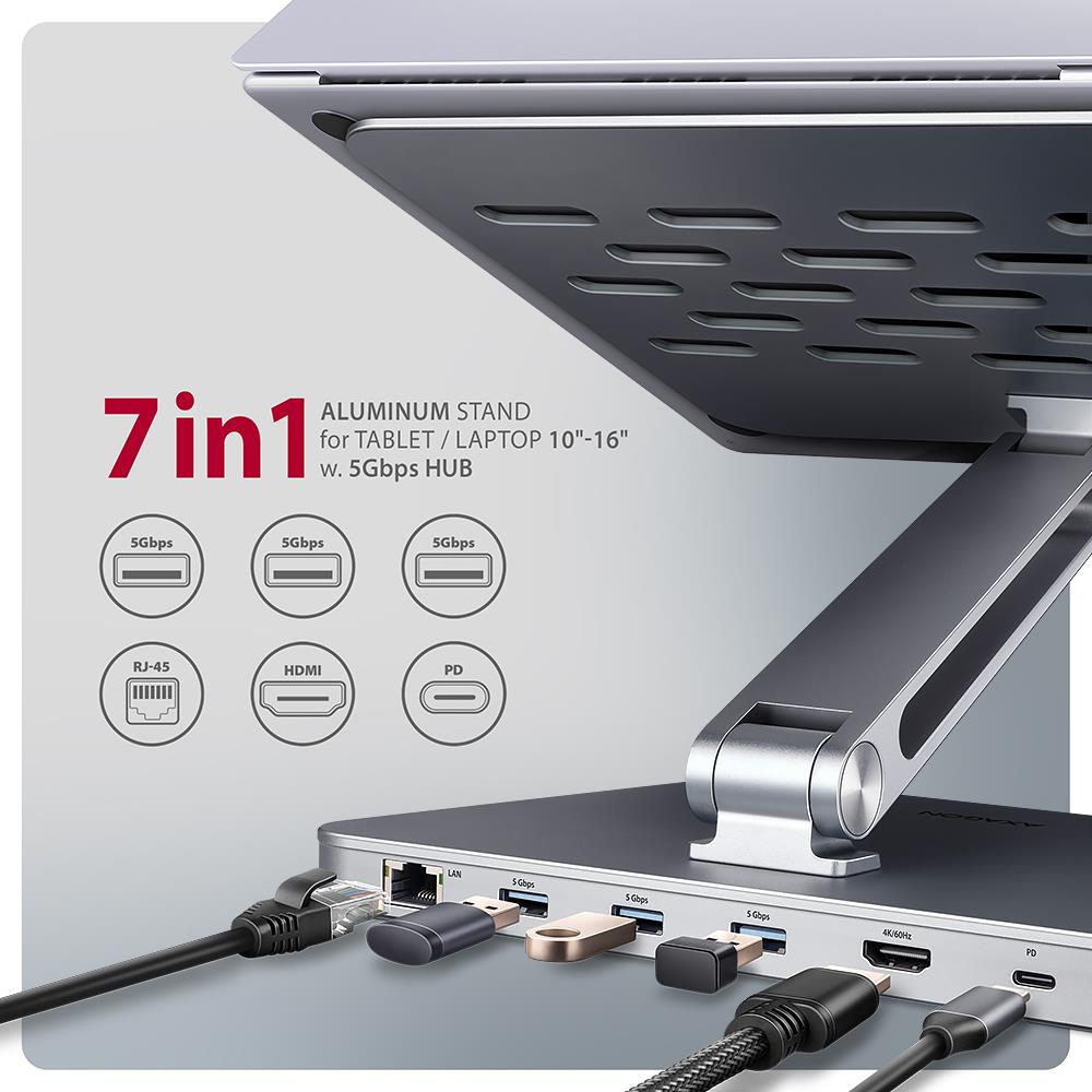 NB ACC STAND 10-16" + I/O HUB/7IN1 HMC-STND AXAGON