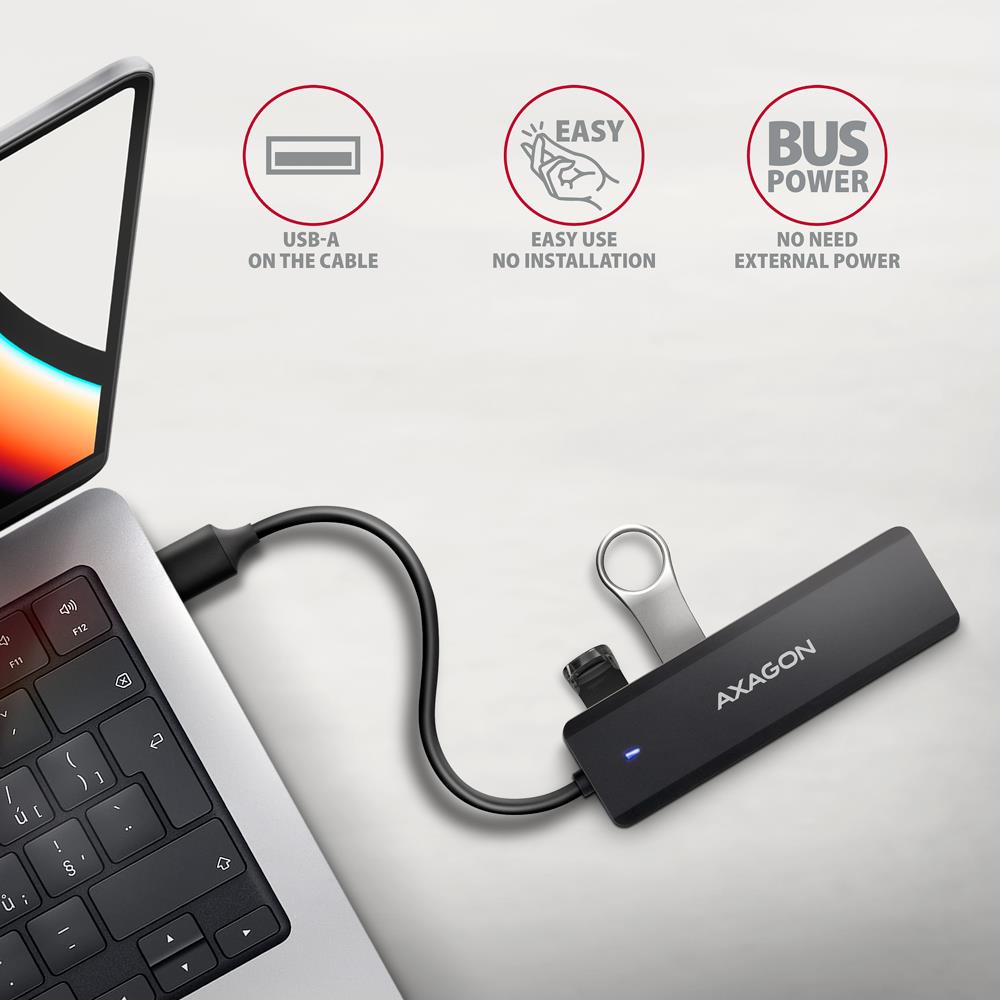 I/O HUB USB TRAVEL/0.19M HUE-C1A AXAGON