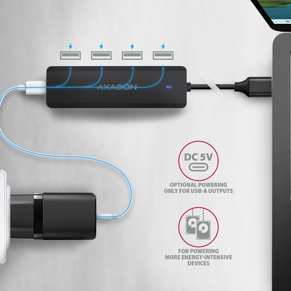 I/O HUB USB TRAVEL/0.19M HUE-C1A AXAGON