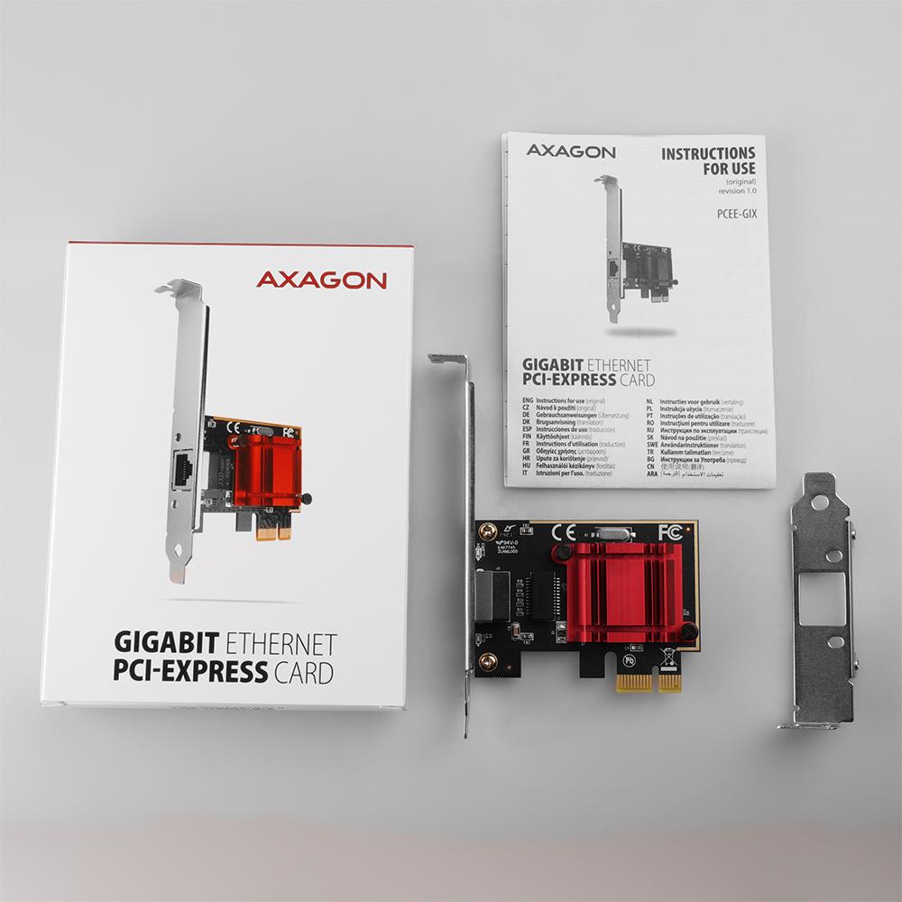 NET CARD PCIE 1GBE 1PORT/SP&LP PCEE-GIX AXAGON