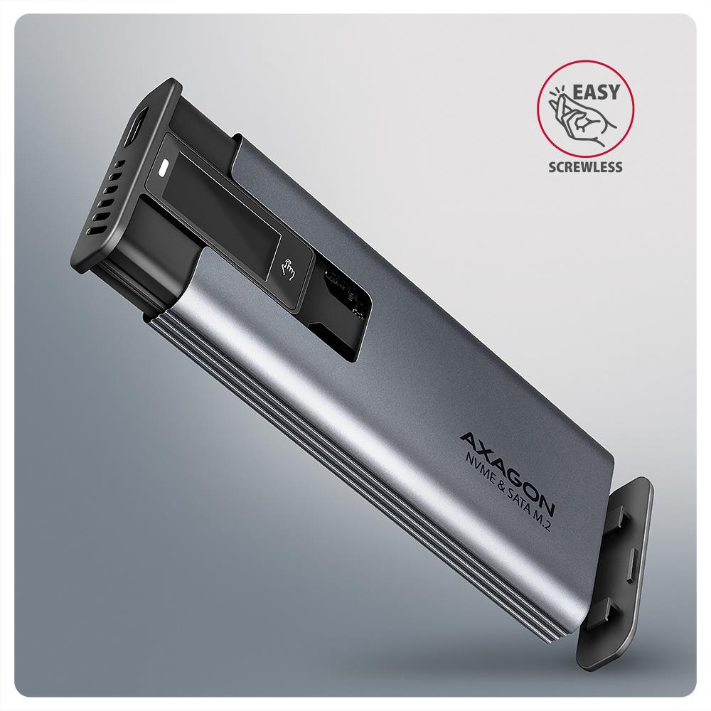 SSD ACC ENCLOSURE M.2 NVME/SATA USB3.2 EEM2-SD2 AXAGON