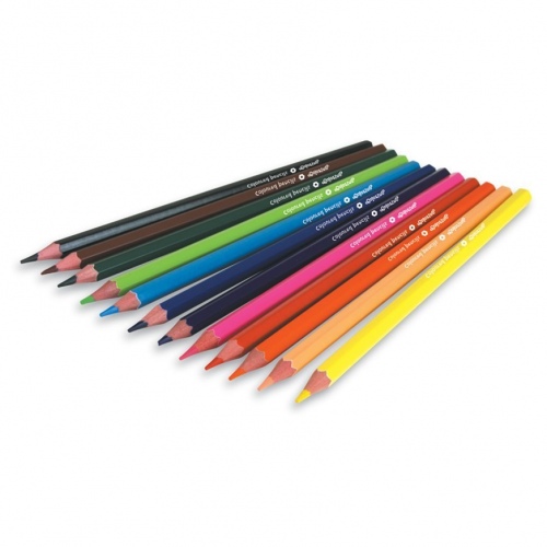Spalvoti pieštukai Colorino Kids šešiakampiai, 12 spalvų