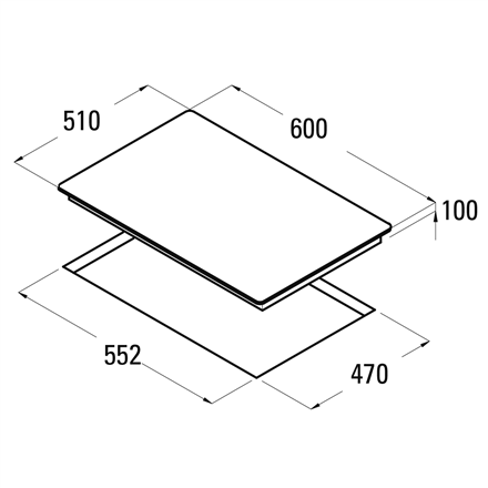 CATA | Hob | CI 631 A/A 08041412 | Gas on glass | Number of burners/cooking zones 4 | Rotary knobs |