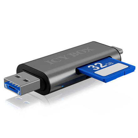 Icy box IB-CR200-C  SD/MicroSD (TF) USB 2.0 card reader with Type-C and -A to micro USB (OTG) interface